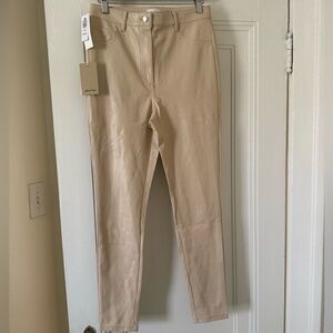 Tan Faux Leather Pants